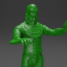 Preto lagoa monstro criatura retro Admirador arte humanóide 3d print model - Mito3D