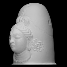 visage Shiva ekamukhalinga analyse tête sculpture afghanistan white marble shahi 3d print model - Mito3D