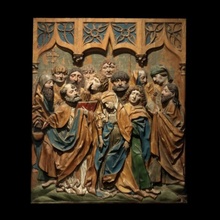 muerte Virgen escanear 3d escultura religión pintado María alivio textura fotogrametría 3d print model - Mito3D