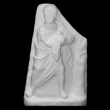 funerary stele scan figure character child marble relief person 3d print model - Mito3D