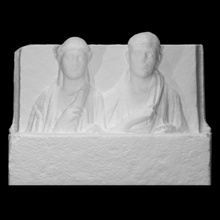 funerary relief scan bust face head man portrait woman couple monument fragment architectural 3d print model - Mito3D