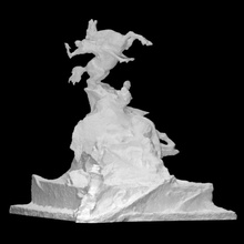 saint georges scan animal beast knight lion mythology sculpture statue wild horse religion monument 3dprint 3dscan brass draft 3d print model - Mito3D