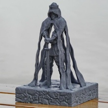future king fan art fantasy man sculpture statue warrior male supportfree cape excalibur cloak arthur kingarthur 3d print model - Mito3D
