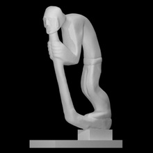 hunchback leaning staff scan figure mexico sculpture stone sandstone met mesoamerica new-york huastec veracruz 3d print model - Mito3D