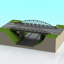 slot car warren truss arch bridge 1 32 scale toys & games model structure scalextric ninco 3d print model - Mito3D