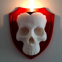 skull candle & garden holder light lighting wall 3d print model - Mito3D