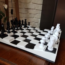 echiquier complet - chess board games pion 3d print model - Mito3D