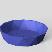 geometrik bitki vazo poli tencere 3d print model - Mito3D