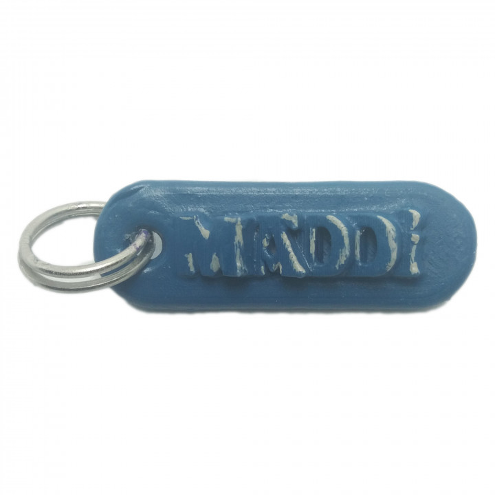 material personalizado llavero relieve letras personalizable llaveros nombres personalizados 3D print model - Mito3D