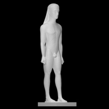 mermer heykel Kuros gençlik taramak Sanat şekil Yunanistan Yunan Roma taş oğlan ölüm mezar Avrupa aristokrat arkaik fotogrametri Kouroi Openglam 3d print model - Mito3D