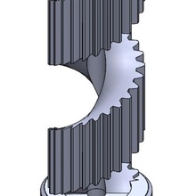 3a - shaft 25 -spiral mechanics education fun modular play build engineering module he-ideas 3d print model - Mito3D