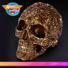 fancy skull 1 & garden face halloween sculpture spooky creepy ornate 3d print model - Mito3D