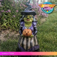pumpkin witch supports needed & garden figure halloween scary sculpture spooky jack-o-lantern hollidays 3d print model - Mito3D