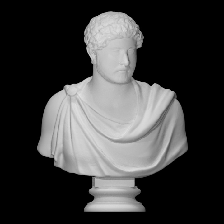 Adriano scansione fallimento viso testa uomo ritratto romano scultura statua imperatore maschio napoli 3D print model - Mito3D