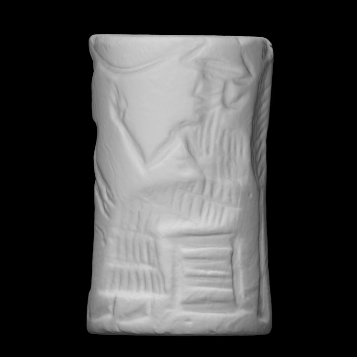 cylinder seal scan decorative writing relief 3D print model - Mito3D