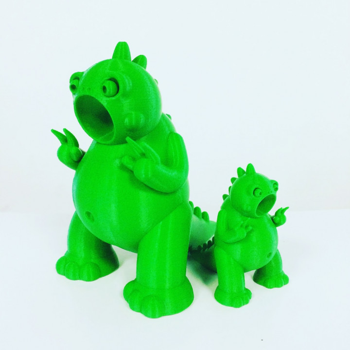 tiny godzilla toys & games animal cute lizard monster character nosupport nosupports critter 3D print model - Mito3D