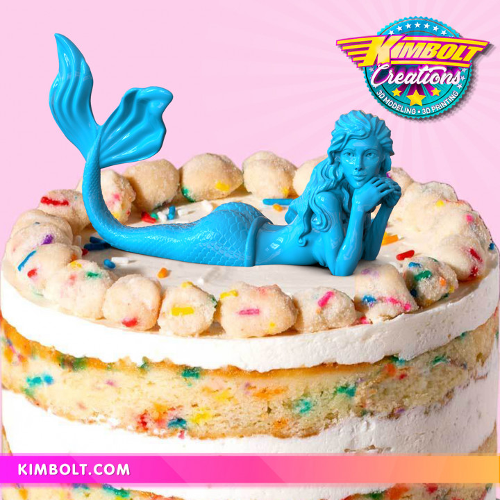 sirena apoya jardín pastel fantasía niña Oceano bonita escultura mar sombrero copa mujer princesa calidad femenino 3D print model - Mito3D