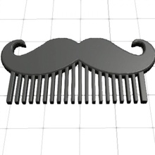 mustache comb selfcad selfcadchallenge 3d print model - Mito3D