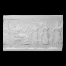 cylinder seal rollout scan ancient scene relief figurative engraving 3d print model - Mito3D