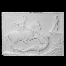 st george dragon flanked dandolo arms scan carving england sculpture religion relief venice crest myth lance st-george shielf body-armour princesses 3d print model - Mito3D