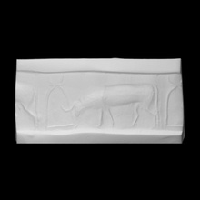 cilindro sello desenrollar escanear imprimible animal toro escena alivio rodar arcilla 3d print model - Mito3D