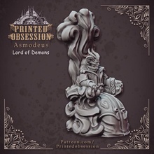 asmodeus - lord hell 32mm scale pre-supported tabletop demon dragon kickstarter printed fury dungeon edition d&d dnd 5th heaven obsession hath 3d print model - Mito3D