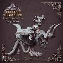 amalgamation - large monster hell hath fury 32mm scale pre-supported tabletop demon devil dragon kickstarter dnd dungon 3d print model - Mito3D
