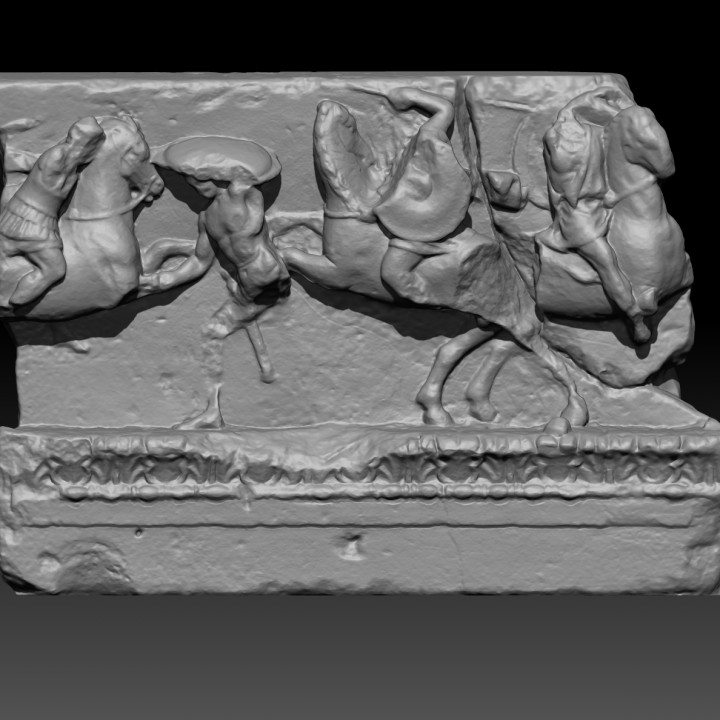 fragment funerary relief scan 3D print model - Mito3D