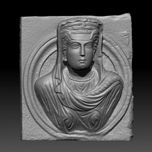 funerary portrait woman scan 3d print model - Mito3D
