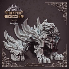 fer dragon grand monstre enfer fureur 32mm échelle pre supported table dragons kickstarter imprimé donjon 3d print model - Mito3D