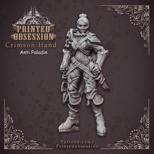 anti paladin - red hand hell hath fury 32mm scale pre-supported store dragons kickstarter dungeon d&d mm dnd 32 3d print model - Mito3D