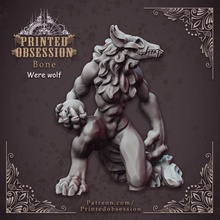 hell wolf - bone hath fury scale 32mm pre-supported tabletop demon devil kickstarter printed werewolf patreon obsession 3d print model - Mito3D