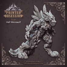 hell wolf - ice hath fury scale 32mm pre-supported tabletop demon devil dragons dungeons kickstarter shape printed elemental patreon changer d&d dnd obsession 3d print model - Mito3D