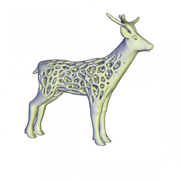 voronoi estructura ciervo animal salvaje ligero enrejado 3D print model - Mito3D
