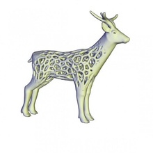 voronoi estructura ciervo animal salvaje ligero enrejado 3d print model - Mito3D