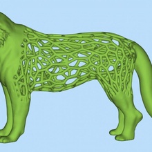 Tigre voronoi estructura animal patrón salvaje ligero enrejado 3d print model - Mito3D