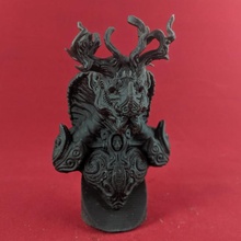 armored dragon bust & garden armor decorative fantasy sculpture ornate 3d print model - Mito3D