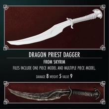 dragon priest dagger gaming prop skyrim elder scrolls 3d print model - Mito3D