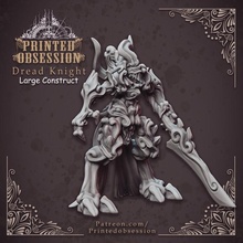 dread knight - large monster hell hath fury 32mm scale pre-supported tabletop dragon kickstarter printed dungeon d&d dnd heaven obsession 3d print model - Mito3D