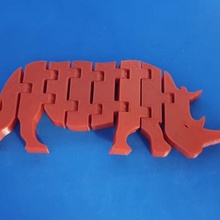 flexi rhino juguetes juegos juguete flexible articulado 3d print model - Mito3D