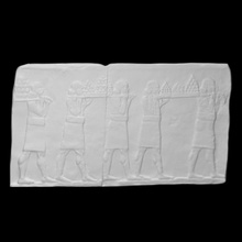 relief - palace banquets scan food fruit wine oil honey iraq banquet assyria nineveh ashurbapinal gypsum 3d print model - Mito3D