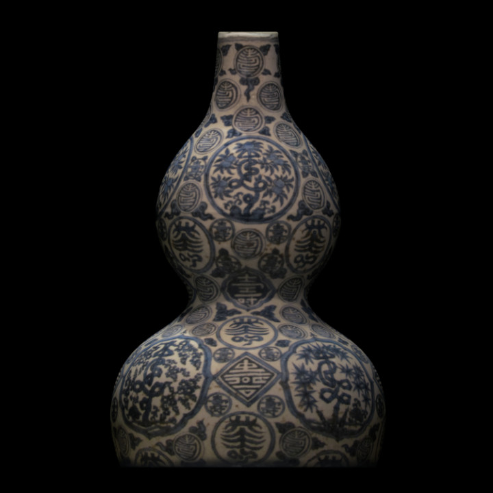 ming dinastía florero escanear China porcelana pintar 3D print model - Mito3D