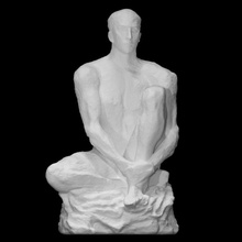 olympique champion attendre athlète analyse homme sculpture sport Masculin plâtre assise peindre figuratif Jeux olympiques full figure 3d print model - Mito3D