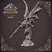 dragon rider - large hell hath fury 32mm scale pre-supported tabletop demon armour devil kickstarter knight printed dungeon patreon d&d dnd obsession 3d print model - Mito3D