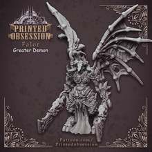 falor - greater demon hell hath fury 32mm scale pre-supported tabletop devil dragon kickstarter wings large balrog dungeon d&d mm dnd 32 monsterous balor gantic 3d print model - Mito3D