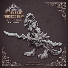 ice demon - small devil hell hath fury 32mm scale pre-supported tabletop dragon insect kickstarter printed dungeon patreon d&d dnd heaven obsession hord 3d print model - Mito3D