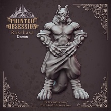 rakshasa - medium demon hell hath fury 32 mm scale pre-supported tabletop dragon kickstarter printed dungeon patreon d&d dnd 32mm obsession 3d print model - Mito3D