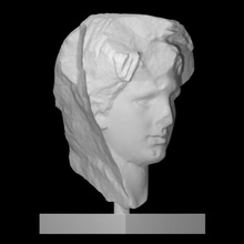 marmo testa velato uomo scansione Dio mitologia romano scultura genio imperatore sacerdote statuetta julio claudian augusti 3d print model - Mito3D