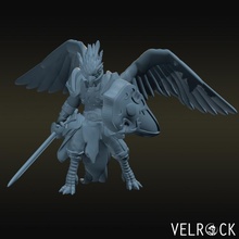 Aarakocra şövalye kuş fantezi dövüşçü minyatür masaüstü paladin Zindanlar ejderhalar 3d print model - Mito3D