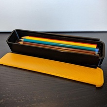corredizo lápiz caso funda jardín caja vuelta escuela Suministros escolares tapa deslizante 3d print model - Mito3D